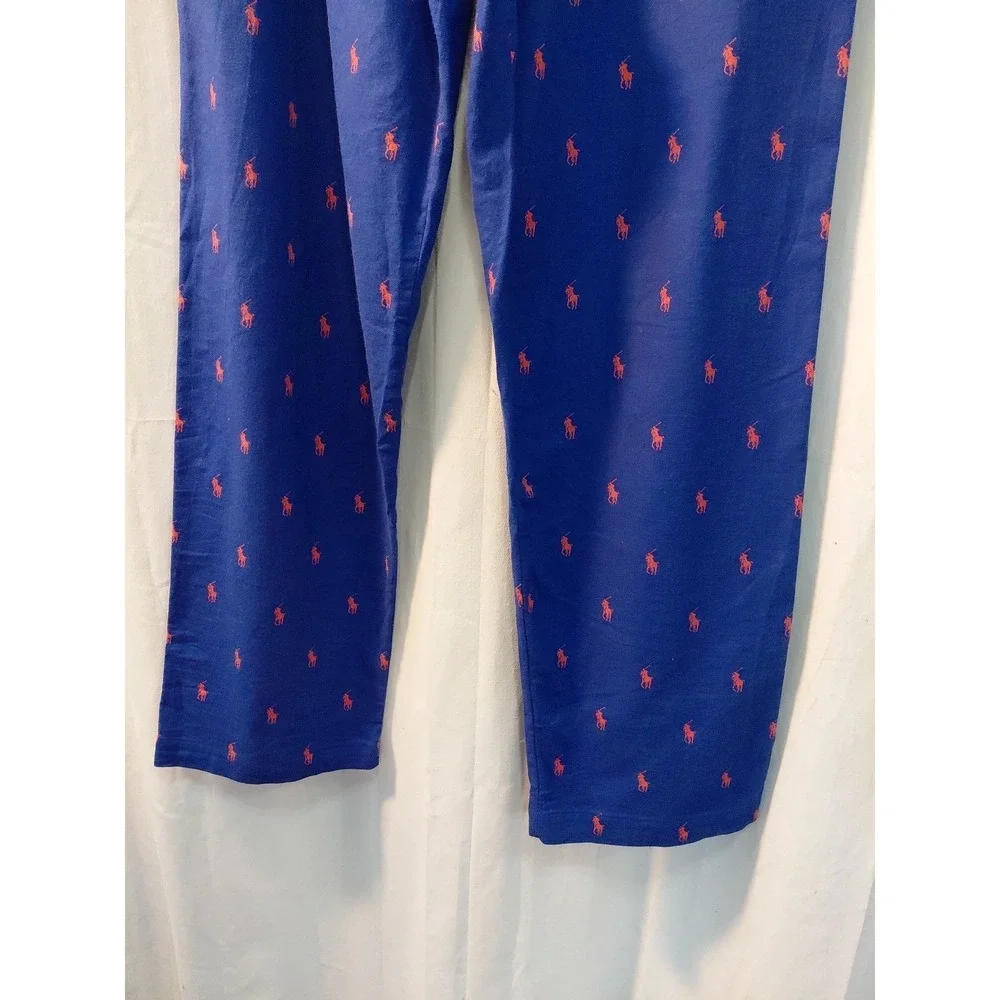 Polo‎ Ralph Lauren Sleepwear Mens Pants Blue Red Allover Pony Print Cotton
